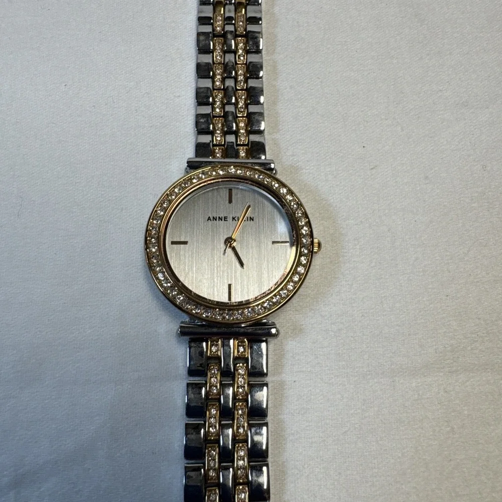 Anne Klein Women's Swarovski Crystal Two-Tone Silver And Gold Tone Finish